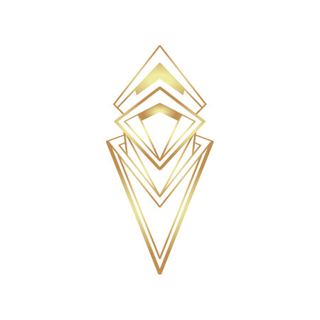 Art Deco vintage gold frame in white over white, design element. Retro party geometric background set, 1920s style. Vector illustration for glamour party, thematic wedding or textile prints.のイラスト素材
