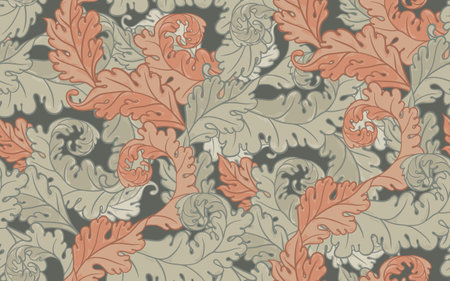 Floral vintage seamless pattern for retro wallpapers. Enchanted Vintage Flowers. Arts and Crafts movement inspired. Design for wrapping paper, wallpaper, fabrics and fashion clothes.のイラスト素材