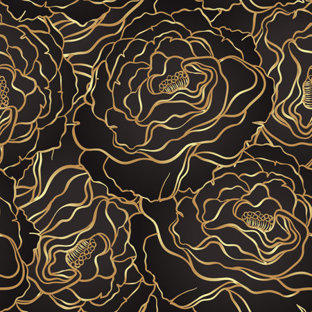 Seamless pattern with flowers roses, vector floral illustration in vintage style for wallpaper or fabricのイラスト素材
