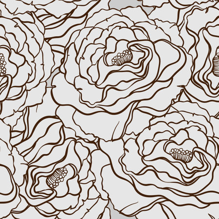 Seamless pattern with flowers roses, vector floral illustration in vintage style for wallpaper or fabricのイラスト素材