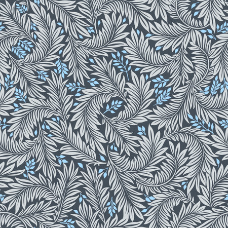 Floral vintage seamless pattern for retro wallpapers. Enchanted Vintage Flowers. Arts and Crafts movement inspired. Design for wrapping paper, wallpaper, fabrics and fashion clothes.のイラスト素材