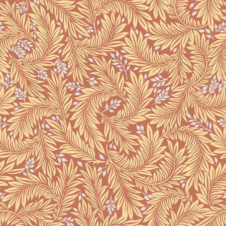 Floral vintage seamless pattern for retro wallpapers. Enchanted Vintage Flowers. Arts and Crafts movement inspired. Design for wrapping paper, wallpaper, fabrics and fashion clothes.のイラスト素材