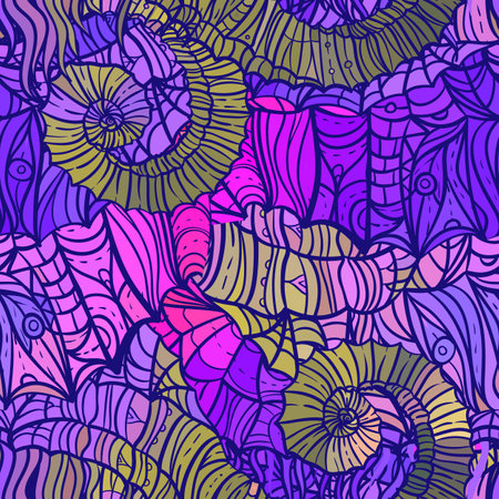 Abstract mosaic pattern, vector illustration, nature inspired. Design for wrapping paper, wallpaper, fabrics and fashion clothes.のイラスト素材