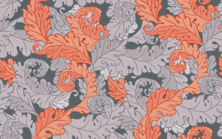 Floral vintage seamless pattern for retro wallpapers. Enchanted Vintage Flowers. Arts and Crafts movement inspired. Design for wrapping paper, wallpaper, fabrics and fashion clothes.のイラスト素材