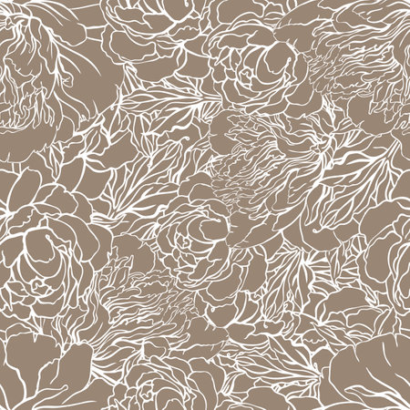 Floral seamless pattern, endless texture with flowers in vintage style. Wallpaper, background. Home decor.のイラスト素材