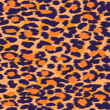Trendy Leopard or cheetah skin seamless pattern, animal fur background, vector wild animal...