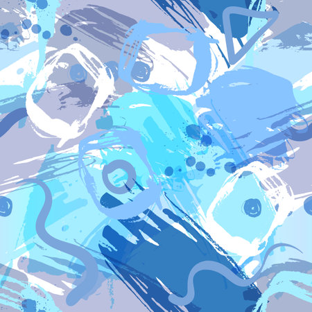 Retro vintage 80s or 90s fashion style abstract seamless pattern background. Good for textile fabric design, wrapping paper and website wallpapers. Vector illustration.のイラスト素材