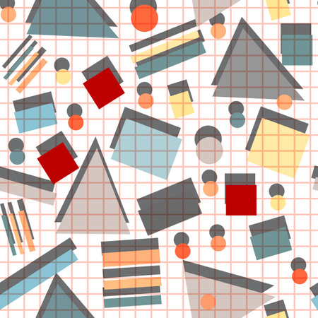 Retro vintage 80s or 90s fashion style abstract seamless pattern background. Good for textile fabric design, wrapping paper and website wallpapers. Vector illustration.のイラスト素材