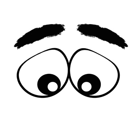 round eyes from glare look down.bushy eyebrowsの写真素材