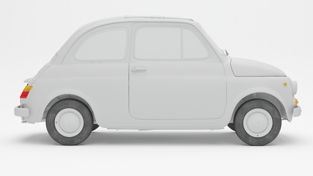 3d model of italian retro car with blank surface for your creative design. 3D illustration