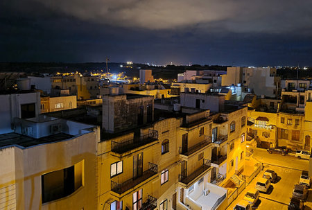 The night view of Marsaskala, Maltaの写真素材
