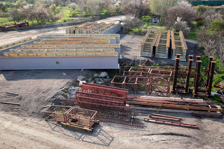 metal structures for bridge construction: beams, supports, scaffolding, stairs.