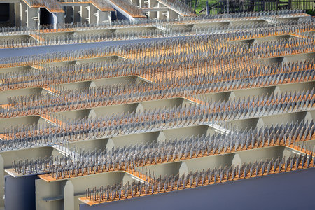welded load-bearing beams for road bridge constructionの写真素材
