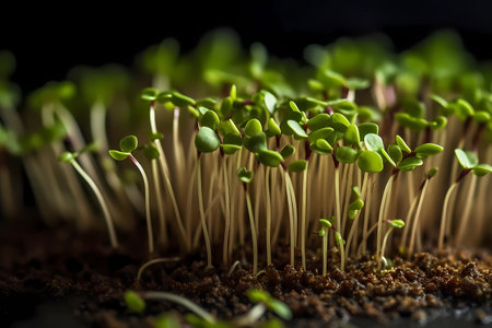 Background of microgreen. AI Generated.の素材