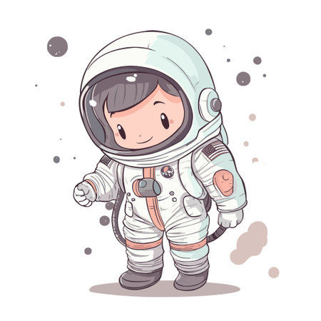 astronaut in kawaii style. vector illustrationのイラスト素材
