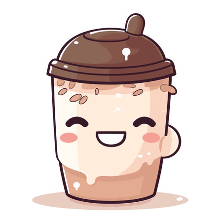 coffee in kawaii style. vector illustrationのイラスト素材
