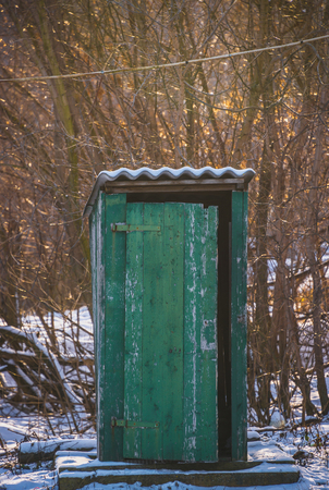 old abandoned toilet in the villageの写真素材