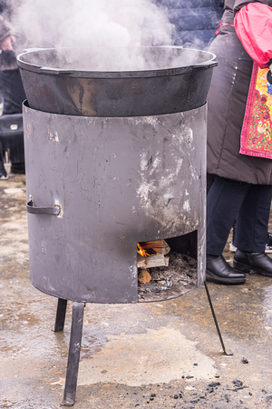 outdoor oven for cooking outdoors, soul foodの写真素材