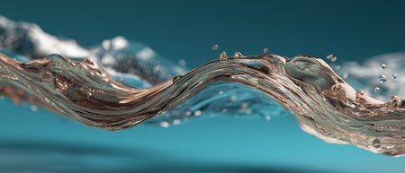 Abstract water wave background. 3d rendering, 3d illustration.の素材