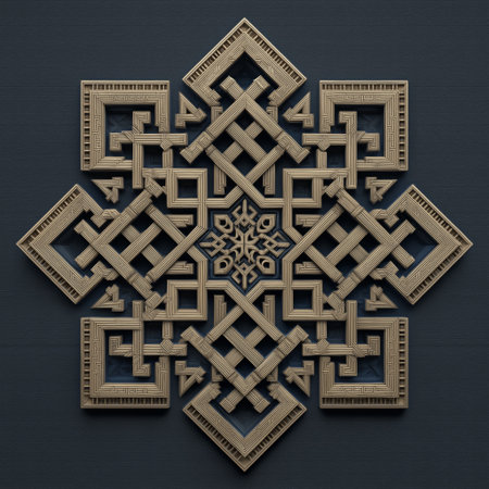 Luxury ornamental geometric background. Template for design. 3d renderの素材