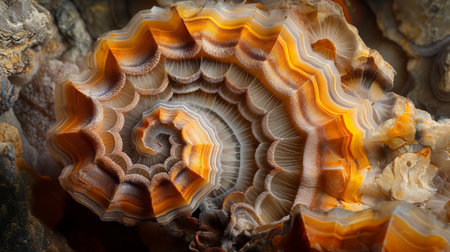 Exquisite macro shot of vibrant, banded agate revealing intricate layers and natural beauty.の素材
