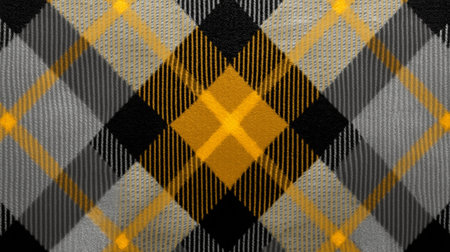 A striking plaid design featuring black, gray, and vibrant yellow. Perfect for fashion, textiles, and modern decor.の素材