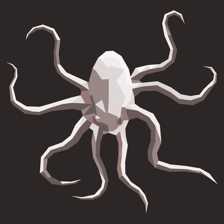 Sea octopus origami polygonal vector imageのイラスト素材