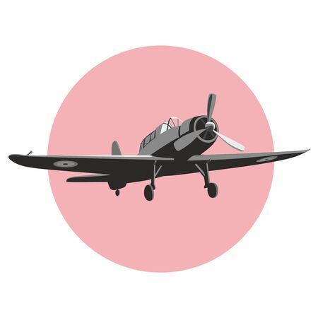 vintage airplane - emblem or logoのイラスト素材