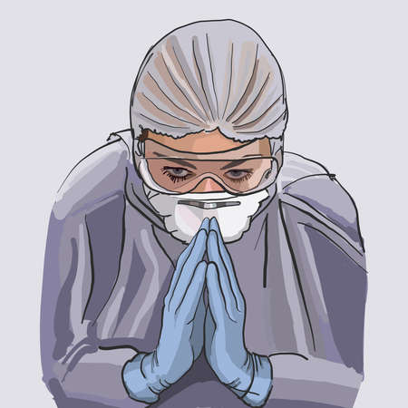 doctors - heroes rescuers fighting coronavirus covid-19のイラスト素材