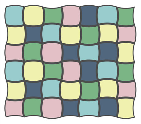 seamless pattern - patchwork of beautiful shapes and trendy colorsのイラスト素材