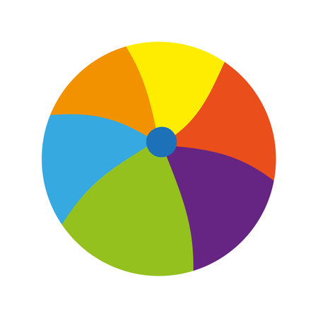 Kids beach ball street sports development flat. Active outdoor team play developing motor skills mindfulness muscle growth child joy preschool school education logo store web entertainment kid hobbyのイラスト素材