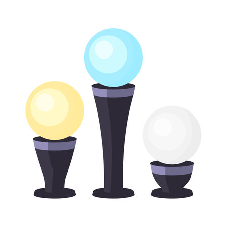 Illumination urban garden floor lamp flat set. Street light outside building courtyard fixture. Modern classic style different size design pathway flowerbeds yard electricity appliance road isolatedのイラスト素材