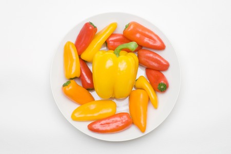 Paprika on the plateの写真素材