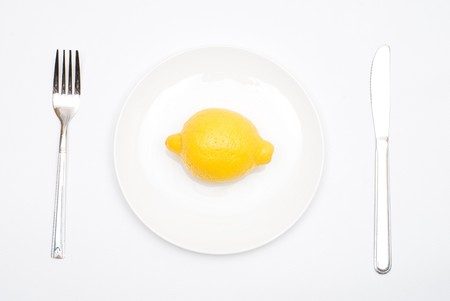 Lemon on the plateの写真素材