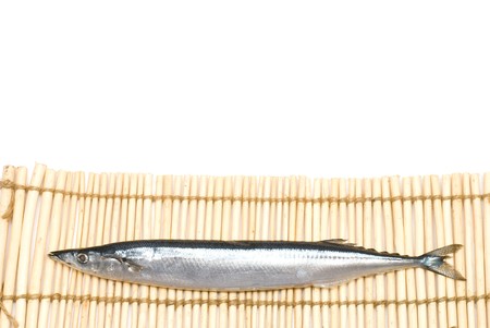 Saury on the Lunch matの写真素材