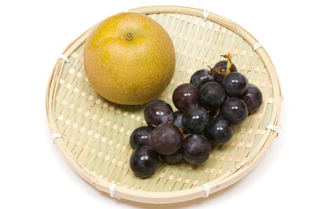 Juicy fruits on a white backgroundの写真素材