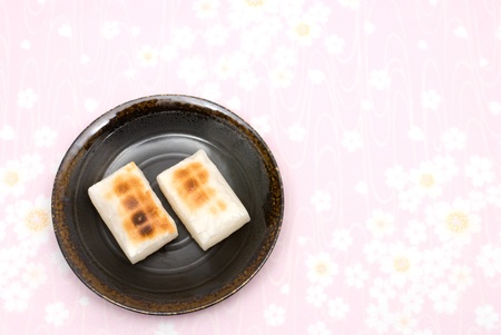 Grilled Mochi(Japanese rice cakes) named Yaki-Mochiの写真素材