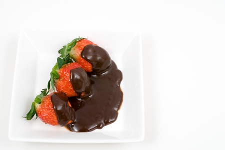 Strawberry with the melted chocolateの写真素材