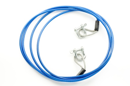 Tow wire rope with wearing a blue vinyl for car