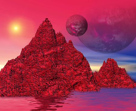 colorful space landscapeの写真素材