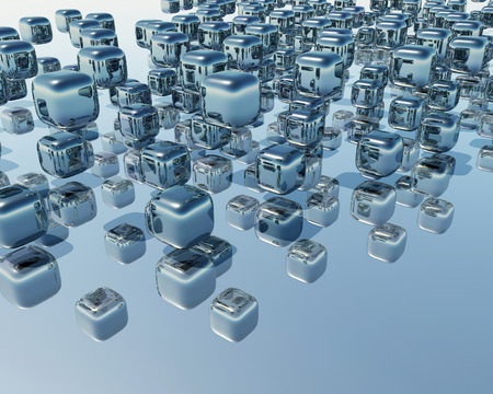 Metal cubesの写真素材