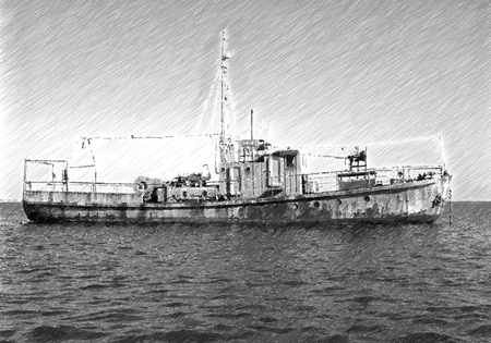 Old rusty shipの写真素材