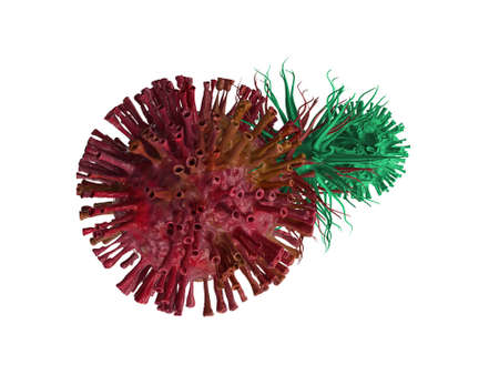 Corona virus second attack 3d rendering
