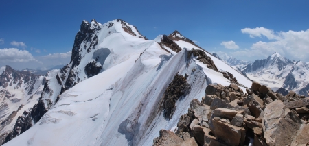 Mount Tuytuybashi  4460 m   Panorama made in july 2010の写真素材