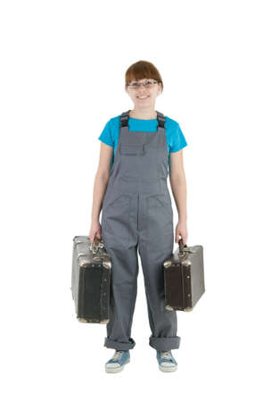 technician woman isolated の写真素材