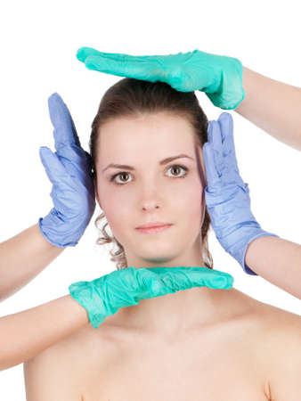 beauty treatment isolated on whiteの写真素材