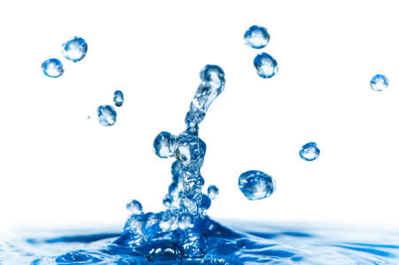 water splash isolated on whiiteの写真素材