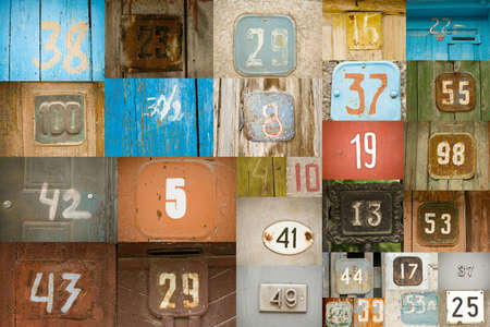 old numbers backgroundの写真素材