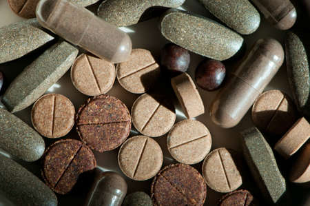 natural herbs pills backgroundの写真素材