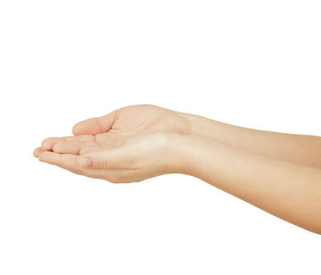 woman hands isolatedの写真素材